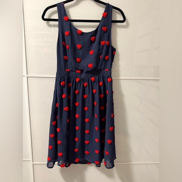 Modcloth Blue Sleeveless Scoop Neck Heart Sundress ❤️ - Picture 4 of 6